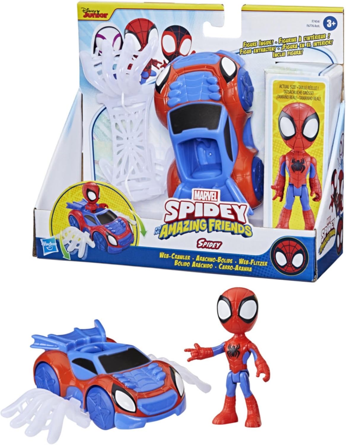 SPIDEY AND HIS AMAZING FRIENDS Marvel Spidey Web Crawler Toy, Spidey Action Figure and Vehicle Included, Preschool Toys