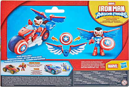 Iron Man and His Awesome Friends Marvel Thor Thunder Roadracer Action Figure & Toy Vehicle, 7.6-cm (3 inch) Super Hero Toys, Ages 3+