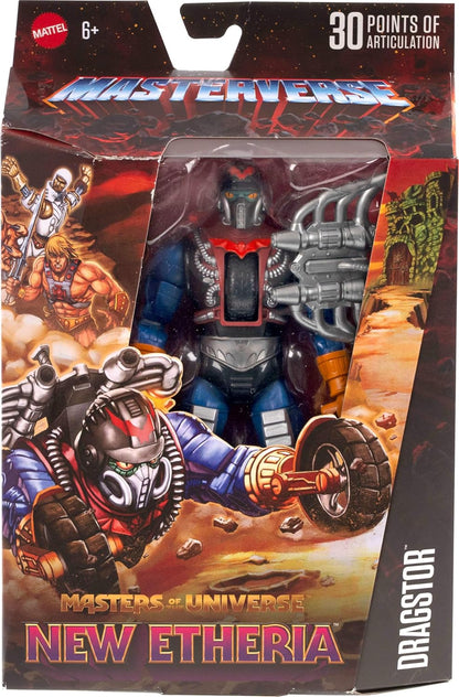 Masters of the Universe Masterverse Action Figure Dragstor New Etheria, 7 Inch MOTU Toy, 30 Points Articulation, Wheel & Crossbow & Extra Hand, JHJ82
