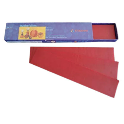 Stockmar Wachsfolien - Einzelfarben - 12 Folien 200x40x0,9 mm, Karminrot