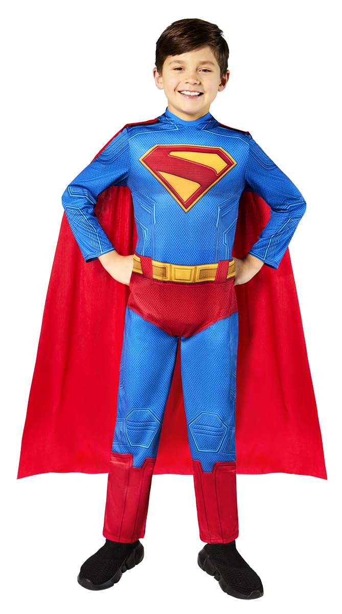 Rubies Officiële DC Superman kostuum, kinderen superheld verkleedkleding, maat 9-10 jaar