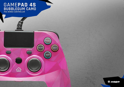 snakebyte GAMEPAD 4S - bubblegum - Controller voor PlayStation 4 / PS4 Slim/Pro / PS3, analoge dubbele joysticks, pc-compatibel (Windows 7/8/10), kabellengte van 3 m, touchpad, haptische feedback