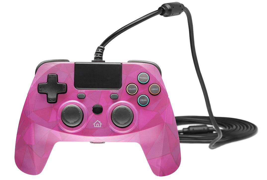 snakebyte GAMEPAD 4S - bubblegum - Controller voor PlayStation 4 / PS4 Slim/Pro / PS3, analoge dubbele joysticks, pc-compatibel (Windows 7/8/10), kabellengte van 3 m, touchpad, haptische feedback