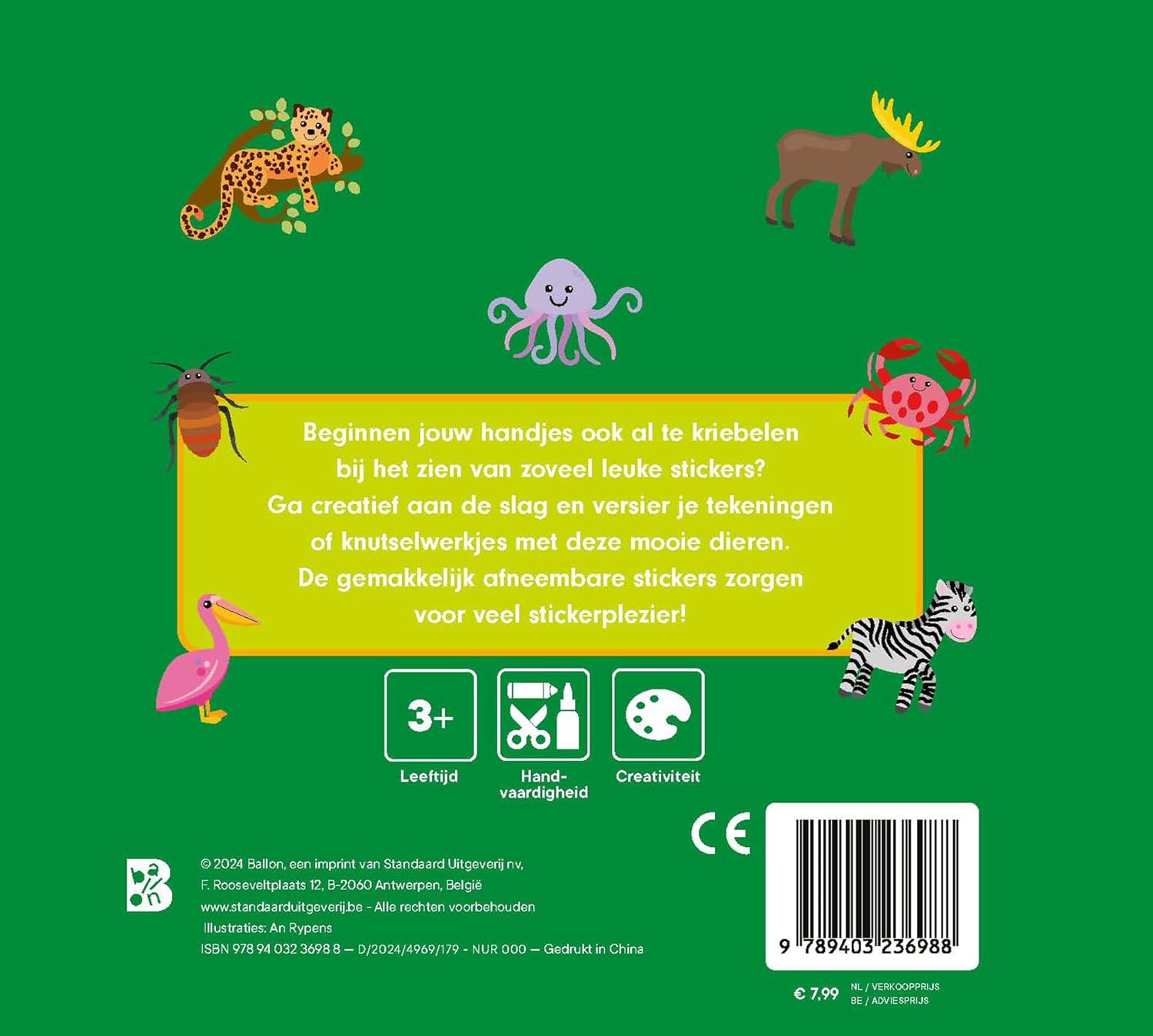 Wins Holland - Wilde Dieren - 200 Afneembare Stickers