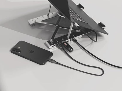 Unite FlexMate 7-in-1 Hub With Folding Laptop Riser (Single HDMI