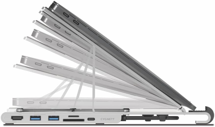 Unite FlexMate 7-in-1 Hub With Folding Laptop Riser (Single HDMI