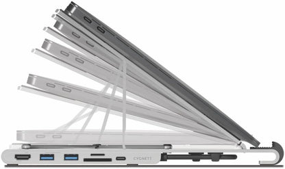 Unite FlexMate 7-in-1 Hub With Folding Laptop Riser (Single HDMI