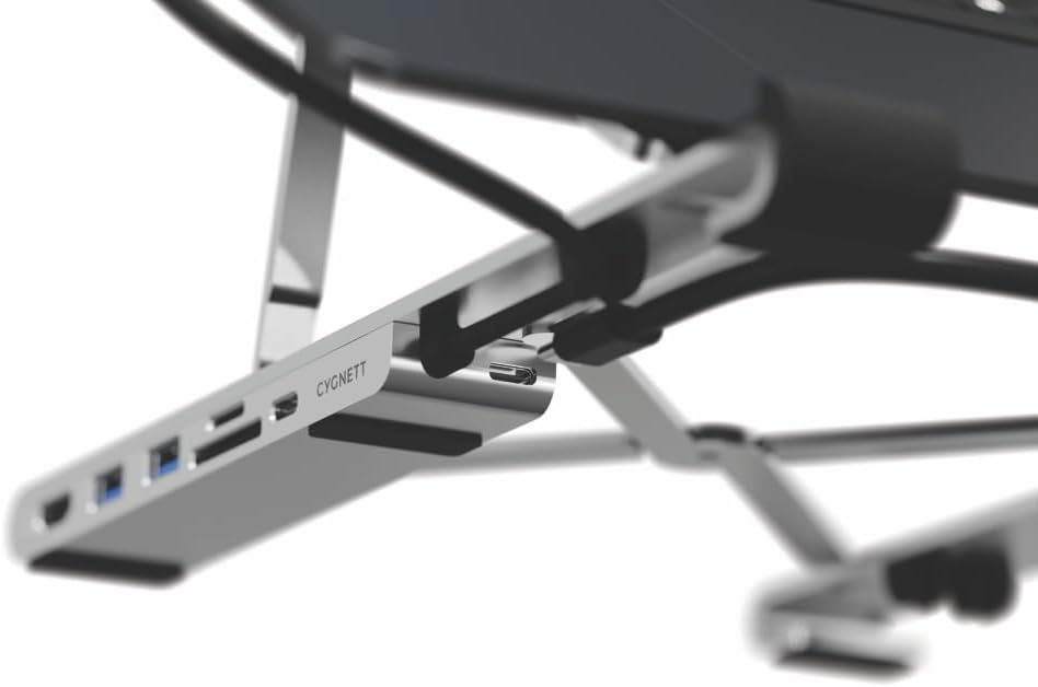 Unite FlexMate 7-in-1 Hub With Folding Laptop Riser (Single HDMI