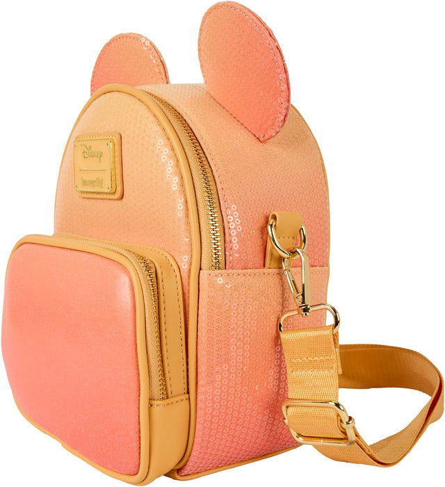 Loungefly Mickey Mouse Glitter Sequin Convertible Mini Backpack & Crossbody Bag