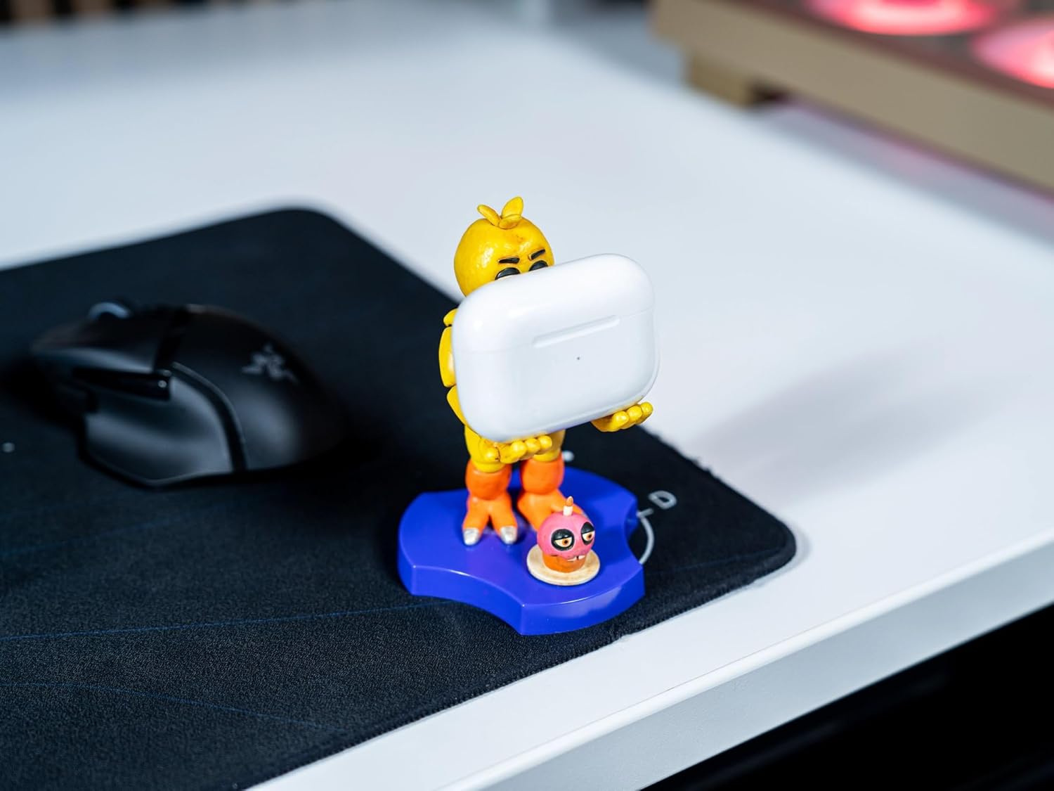 Cableguys Minis Five Nights at Freddy's Chica Phone Stand & Earbuds Holder - Novelty Phone Stand for Desk Decor and Bedside Accessories, In Ear Headphone Holder for Smartphone & Small Devices