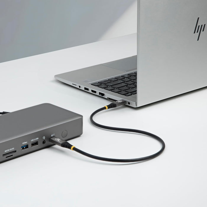 StarTech.com 50cm (1.6ft) USB4 Cable, 80Gbps, USB-IF Certified USB-C Cable, 240W, 8K 120Hz/4K 240Hz DP2.1, Thunderbolt 4 Compatible, Black