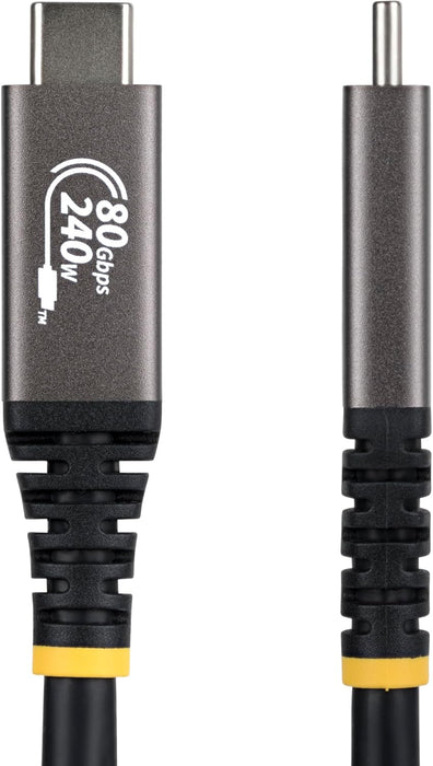 StarTech.com 50cm (1.6ft) USB4 Cable, 80Gbps, USB-IF Certified USB-C Cable, 240W, 8K 120Hz/4K 240Hz DP2.1, Thunderbolt 4 Compatible, Black