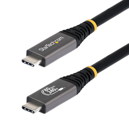 StarTech.com 50cm (1.6ft) USB4 Cable, 80Gbps, USB-IF Certified USB-C Cable, 240W, 8K 120Hz/4K 240Hz DP2.1, Thunderbolt 4 Compatible, Black
