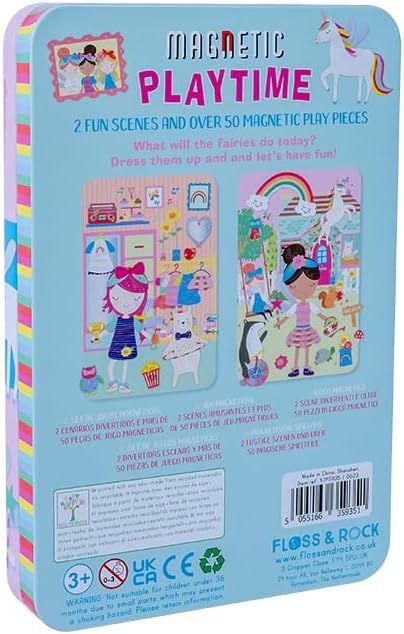 Floss & Rock Rainbow Fairy magnetische speeltijd, 19,5 cm hoogte, creatief, fantasierijk spel