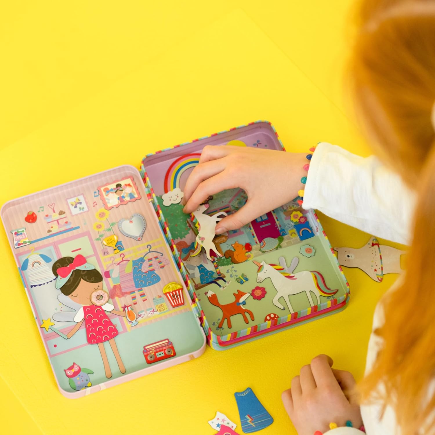Floss & Rock Rainbow Fairy magnetische speeltijd, 19,5 cm hoogte, creatief, fantasierijk spel