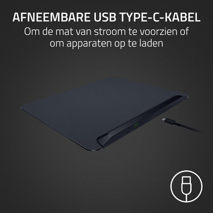 Razer Firefly V2 Pro - RGB verlichte gaming muismat - Geïntegreerde USB-poort (15 Zone LED-verlichting, Micro-geëtst gestructureerd oppervlak voor optimale tracking, Afneembare USB-C-kabel) Zwart