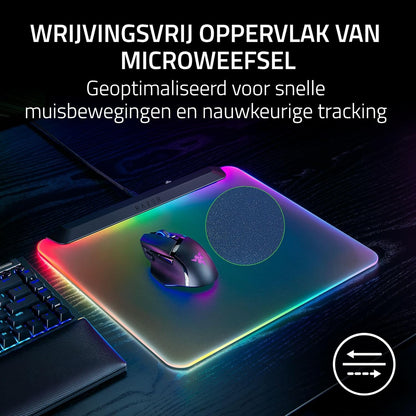 Razer Firefly V2 Pro - RGB verlichte gaming muismat - Geïntegreerde USB-poort (15 Zone LED-verlichting, Micro-geëtst gestructureerd oppervlak voor optimale tracking, Afneembare USB-C-kabel) Zwart