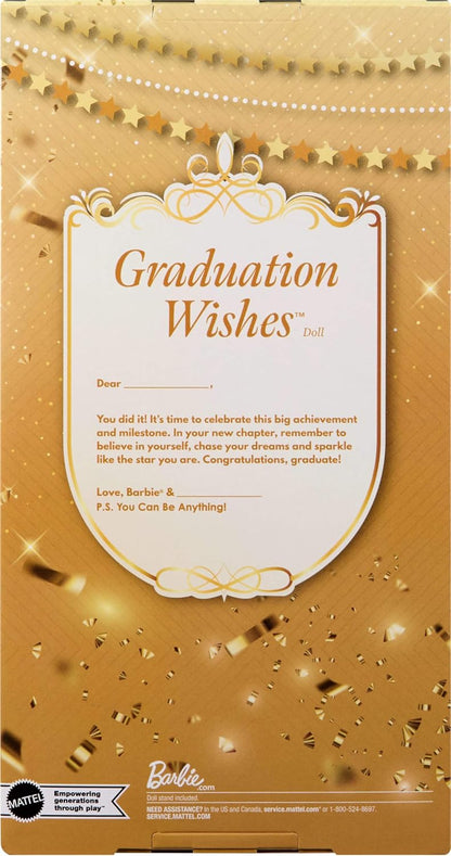 Barbie Signature Graduation Wishes Fashion Doll with Burgundy Robe & Tassel Cap, Collectible Toy in Giftable Packaging, JJX81