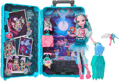 Monster High Skulltimate Secrets Lagoona Blue Doll and Accessories Set, Destination: Gore-geous Oasis with Suitcase and 19+ Surprises like Clothes, JDR51