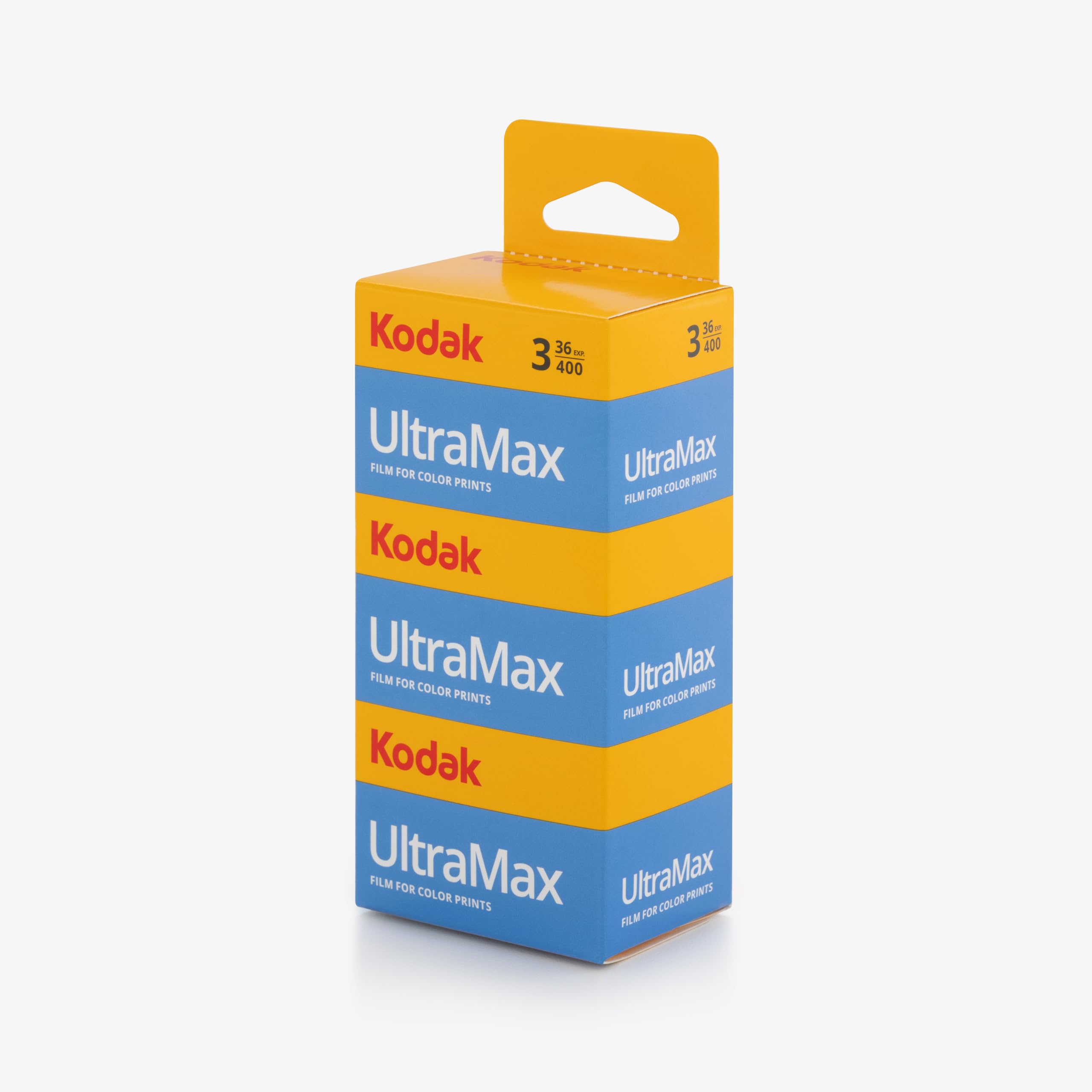 Kodak Blister Ultramax 135-24 Tpack - Pack de 3 Pellicules 35mm, ISO 400, 36 Exposiciones, Idéales pour Photos en Intérieur et en Extérieur