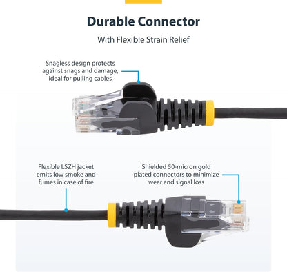 StarTech.com 1.5m Red Slim CAT6 Ethernet Cable, Snagless RJ45, LSZH, 28AWG Pure Bare Copper, Slim Network Patch Cable/Cord