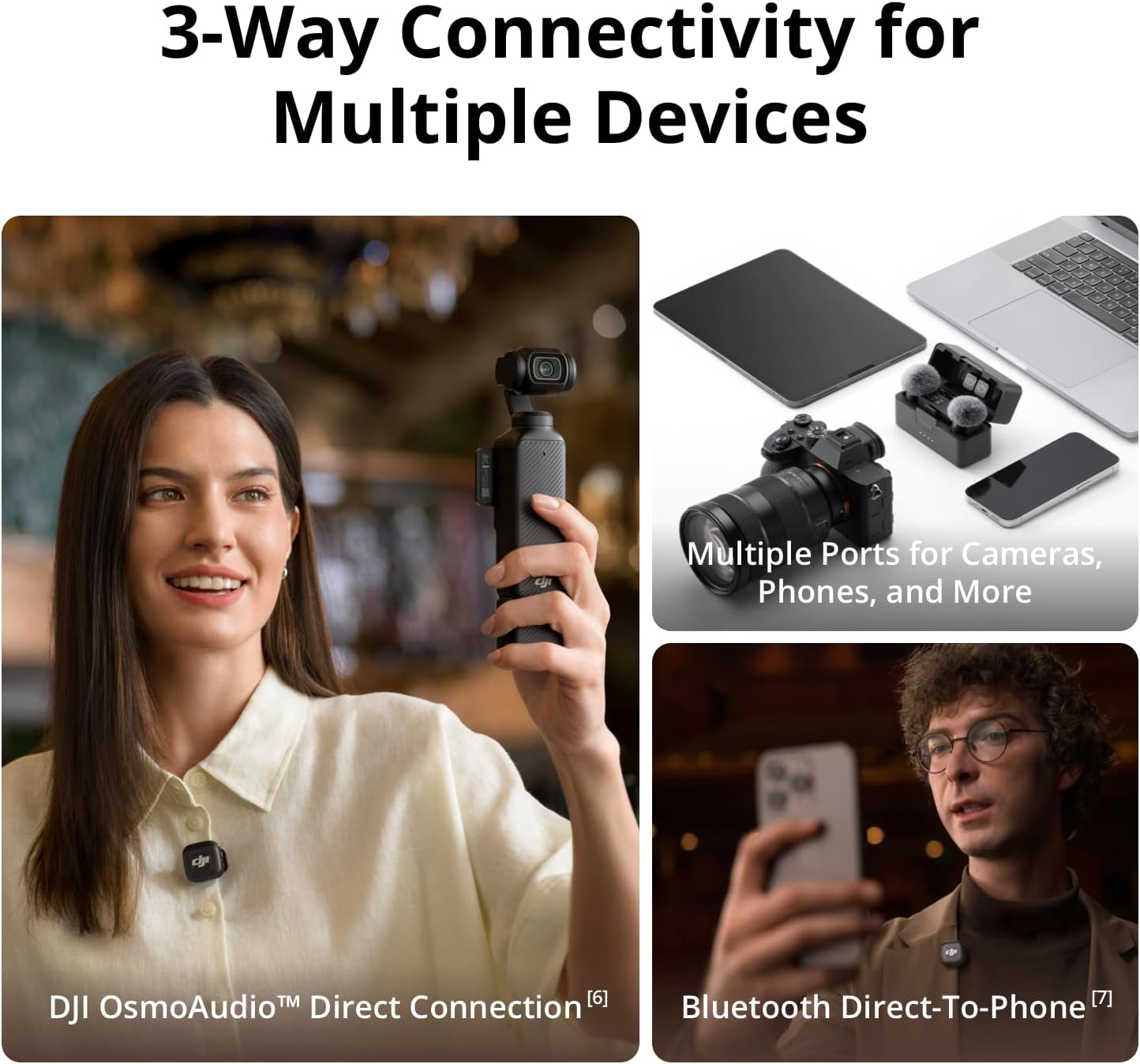DJI Mic 3 (1 TX + 1 RX), Wireless Lavalier Mic for iPhone/Camera/Android, Ultralight, Extended Operating Time & Fast Charging, 400m Transmission, Noise Cancelling, Vlog, Streaming