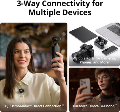 DJI Mic 3 (1 TX + 1 RX), Wireless Lavalier Mic for iPhone/Camera/Android, Ultralight, Extended Operating Time & Fast Charging, 400m Transmission, Noise Cancelling, Vlog, Streaming