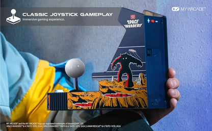 My Arcade Space Invaders Joystick-speler: Retro Gaming Console, 3 Retro Games in 1, Space Invaders Arcade