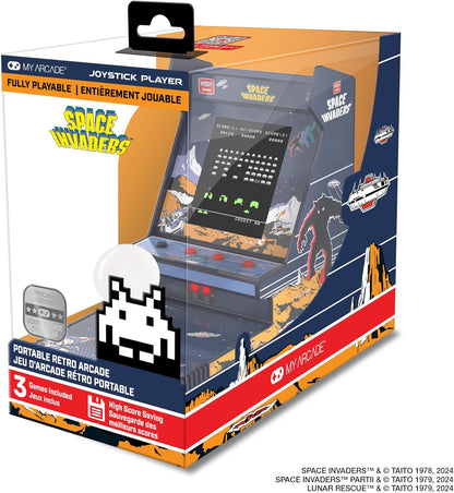 My Arcade Space Invaders Joystick-speler: Retro Gaming Console, 3 Retro Games in 1, Space Invaders Arcade