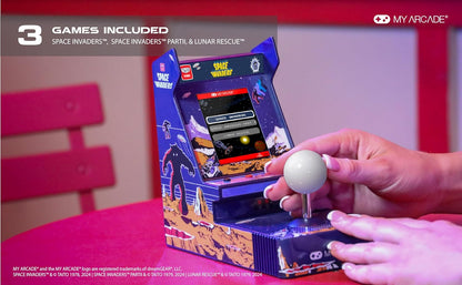 My Arcade Space Invaders Joystick-speler: Retro Gaming Console, 3 Retro Games in 1, Space Invaders Arcade