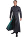 The Matrix Neo Costume Jacket for Men, Official Licensed Black Long Trench Coat with Digital Print Lining, Sci-Fi Cosplay Outfit for Halloween and Movie Fancy Dress