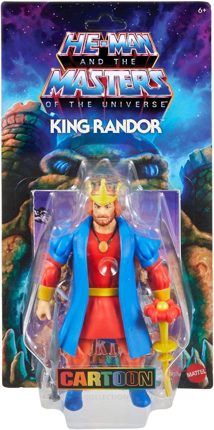 Masters of the Universe Origins Action Figure Cartoon Collection King Randor, 5.5 Inch 1980s MOTU TV Hero Ruler, Detailed Design Mace & Sword, JKC44