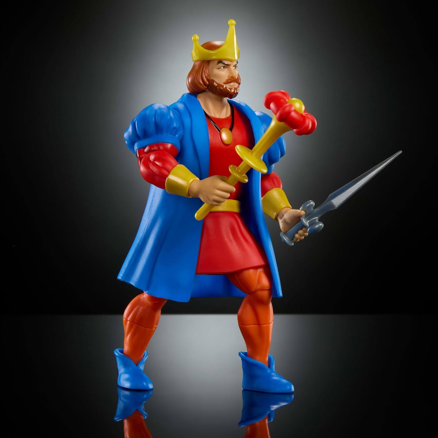 Masters of the Universe Origins Action Figure Cartoon Collection King Randor, 5.5 Inch 1980s MOTU TV Hero Ruler, Detailed Design Mace & Sword, JKC44