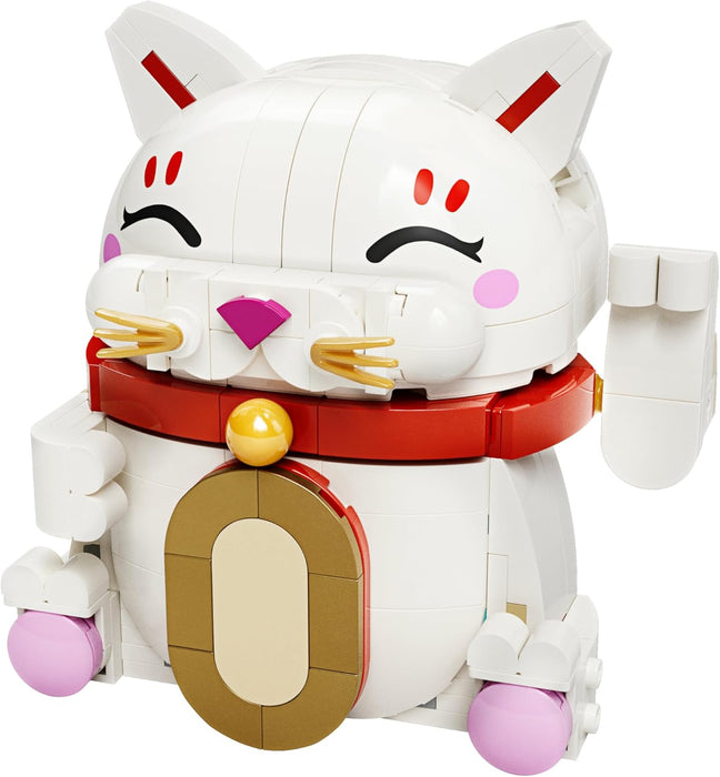 LEGO Lucky Cat - Building Set for Kids & Adults - Display Model Kit incl. an Animal Figure with a Waving Paw plus Gold Coin & Wish Decorations - Spring Festival Gift Idea - 40813