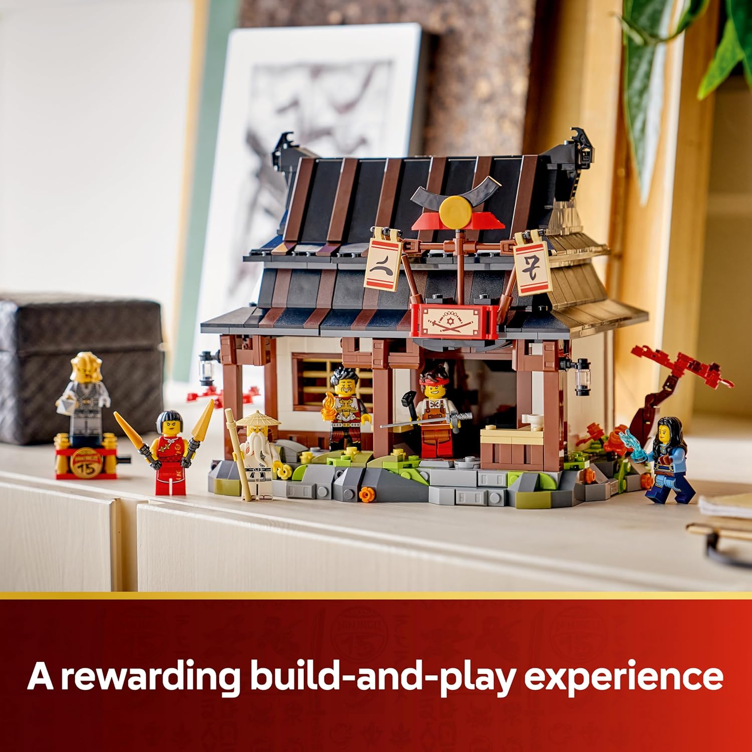 LEGO NINJAGO Four Weapons Blacksmith 15th Anniversary - Ninja House Toy w/Collectible Minifigure & Trading Cards - Nostalgic Gift for 14+ Year Old Boys & Adult Fans - 71858