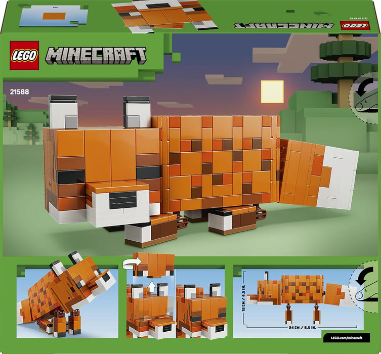 LEGO Minecraft The Fox Toy - 3D Puzzle Animal Figure with Accessories - DIY Gaming Room or Bedroom Decor - Birthday Gift Idea for 10+ Year Old Boys, Girls & Fans - 21588