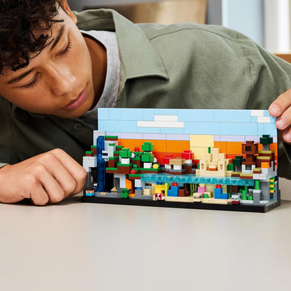 LEGO Minecraft Mini Biomes Toy - DIY Miniature Room Decor Kit - 3D Puzzle w/ 5 Microfigures - Gaming Gift for 12+ Year Old Boys, Girls & Teens - 21589