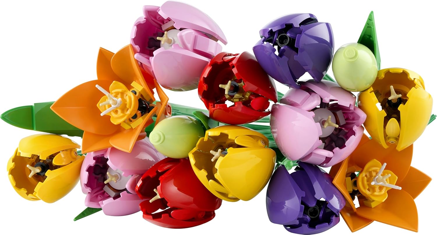 LEGO Botanicals Boeket Met tulpen – Kunstbloemen Bouwpakket voor Volwassenen – Met 14 Tulpen In 5 Kleuren – Tafeldecoratie en Woondecoratie – DIY Cadeau voor Vrouwen – 11501