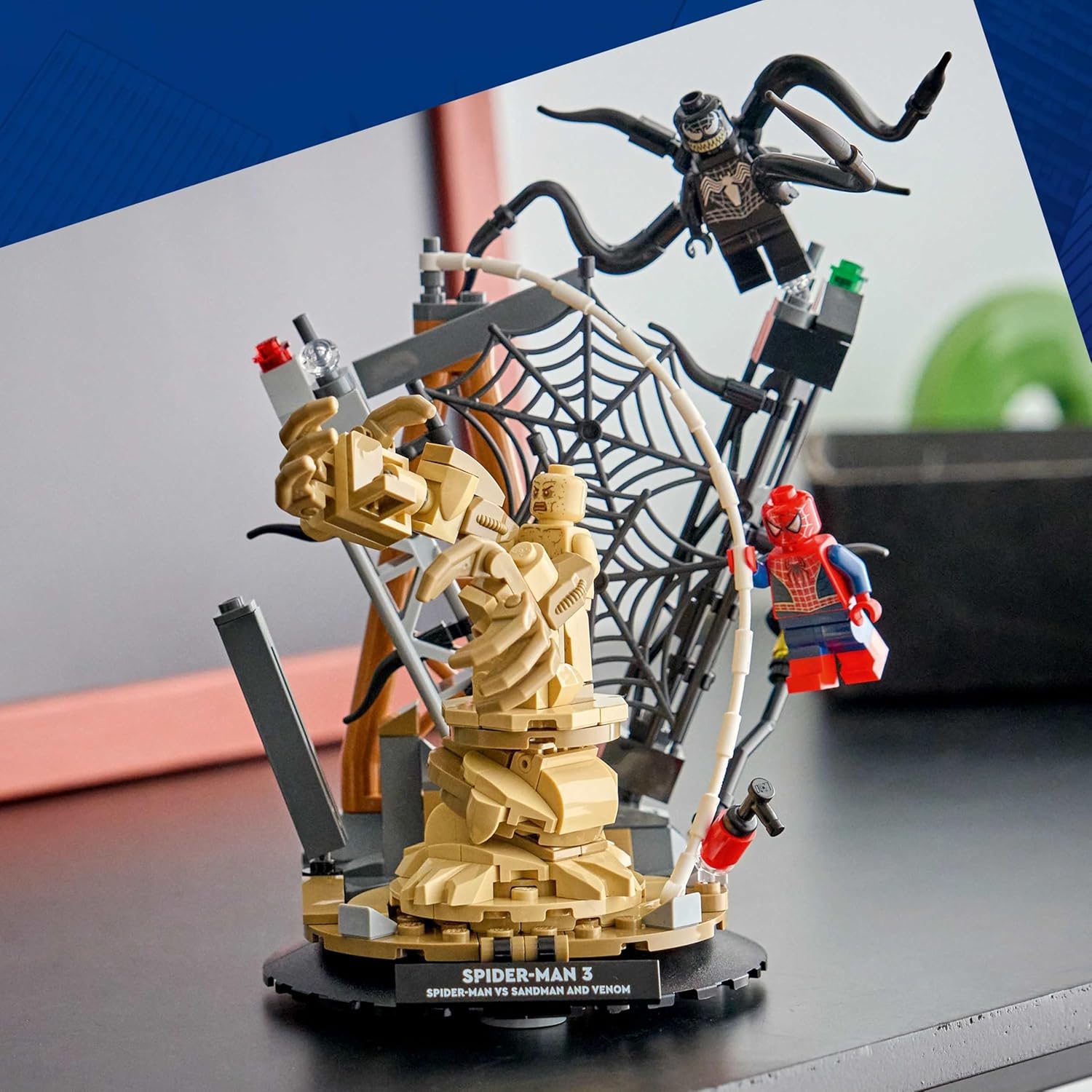 LEGO | Marvel Epic Battle: Spider-Man vs. Sandman - Superhero Toy w/ 3 Minifigures incl. Venom, and a Construction Site - Gift for 9+ Year Old Boys & Movie Fans - 76334