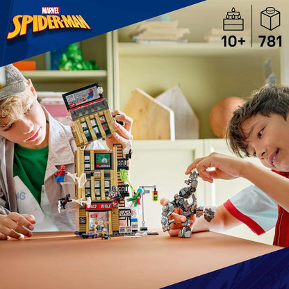 LEGO | Marvel Spider-Man vs. Mysterio: The Daily Bugle Building - Superhero Toy w/a Mech Action Figure & 7 Minifigures - Birthday Gift for 10+ Year Old Boys & Movie Fans - 76342