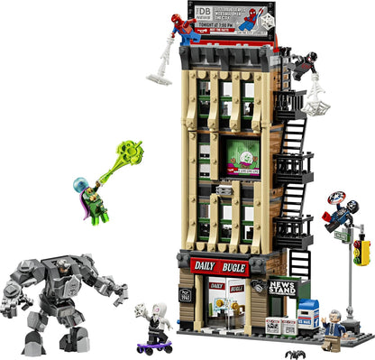 LEGO | Marvel Spider-Man vs. Mysterio: The Daily Bugle Building - Superhero Toy w/a Mech Action Figure & 7 Minifigures - Birthday Gift for 10+ Year Old Boys & Movie Fans - 76342