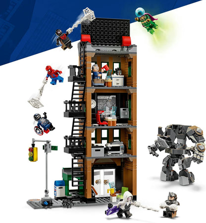 LEGO | Marvel Spider-Man vs. Mysterio: The Daily Bugle Building - Superhero Toy w/a Mech Action Figure & 7 Minifigures - Birthday Gift for 10+ Year Old Boys & Movie Fans - 76342