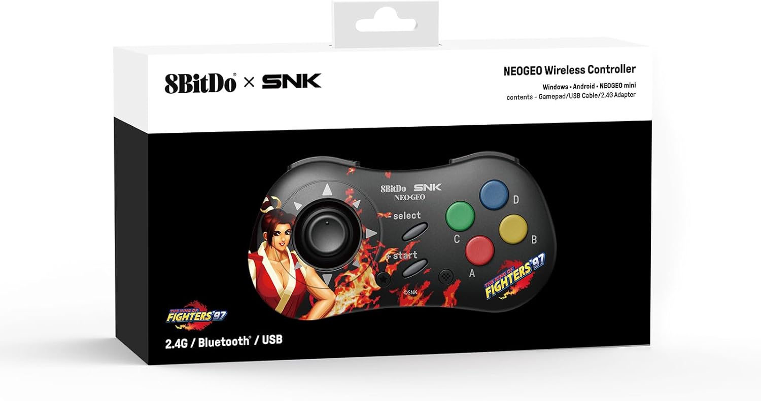 8Bitdo Mai Shiranui Style SNK Neo Geo CD Bluetooth Controller, Compatible with Windows PC, Android and Neo Geo Mini
