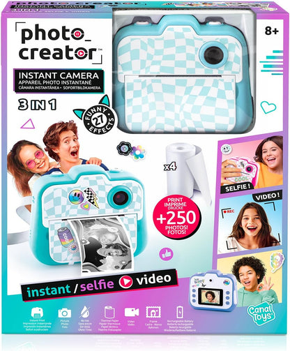Canal Toys - Photo Creator - Turquoise Instant Print Camera for Kids 8+ - Selfie & Video Camera - Inkless Print on Thermal Paper - Gift Idea - CLK 001T