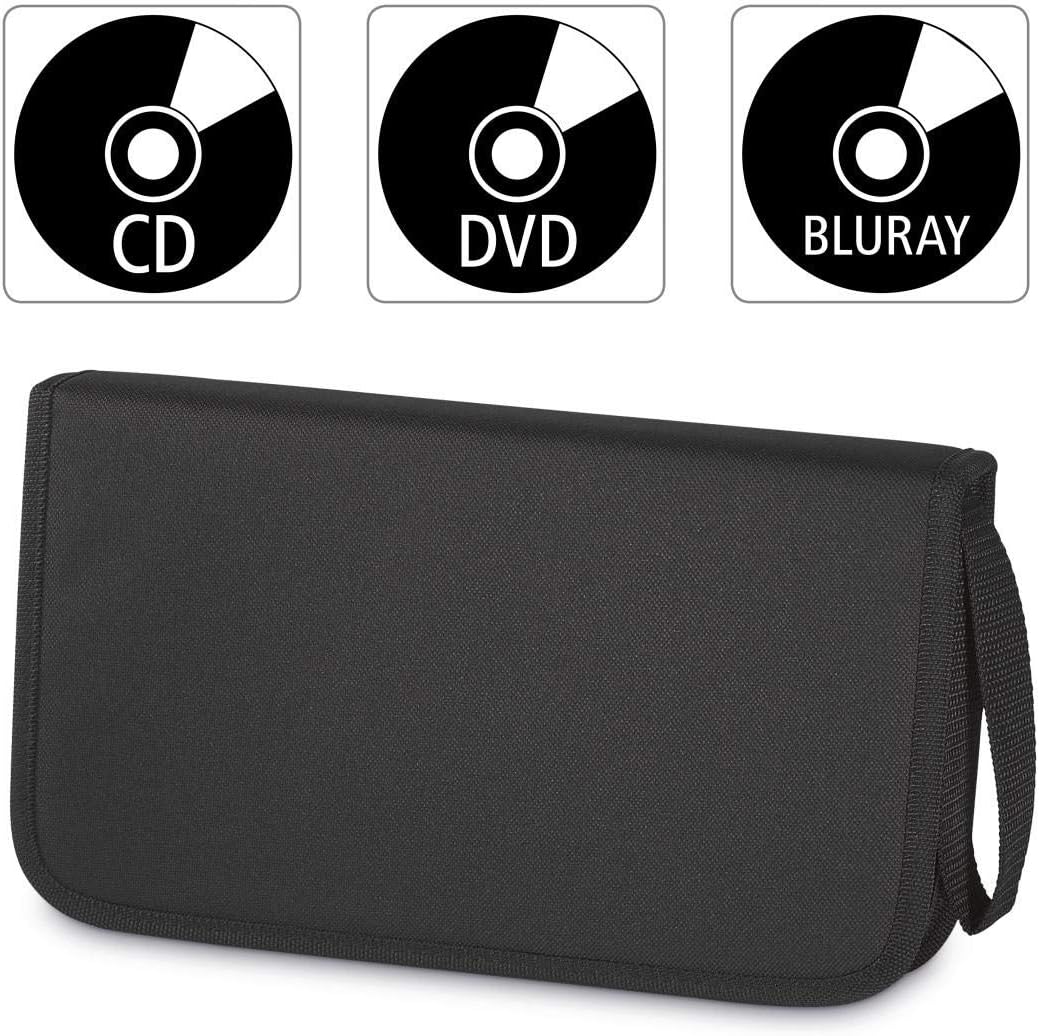 Hama CD Wallet | CD/DVD/Blu-Ray | Folder for Storage, Space-Saving for the Office, Car and at Home | Black