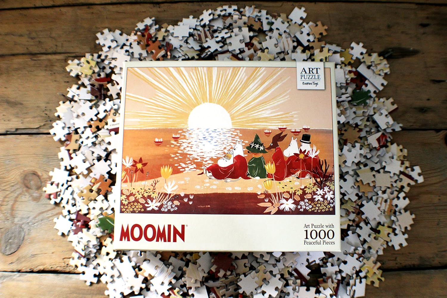 Barbo Toys - MuminsPuzzel 1000 stukjes - illustraties van de zonsondergang in de Moominvallei - kleurrijke afbeeldingen van de Mumin-rol