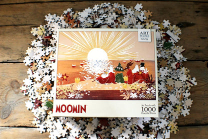 Barbo Toys - MuminsPuzzel 1000 stukjes - illustraties van de zonsondergang in de Moominvallei - kleurrijke afbeeldingen van de Mumin-rol
