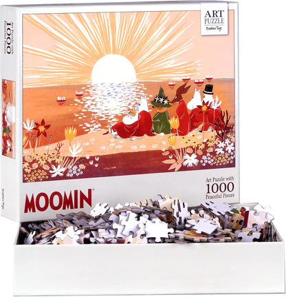 Barbo Toys - MuminsPuzzel 1000 stukjes - illustraties van de zonsondergang in de Moominvallei - kleurrijke afbeeldingen van de Mumin-rol