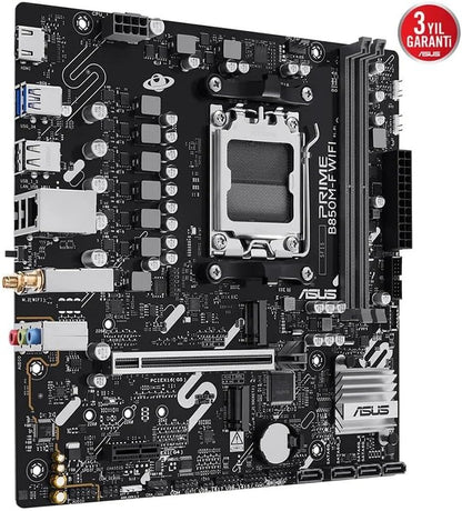 ASUS PRIME B850M-F WIFI, Scheda Madre AMD micro-ATX, Slot DDR5, PCIe 5.0 Ready, 2 Slot M.2, Wi-Fi 6, Ethernet Realtek 1Gb, HDMI, USB-A da 5Gbps, USB-C da 5Gbps, BIOS FlashBack, Aura Sync, Nera