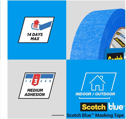 ScotchBlue Multi-Surface Masking Tape, 2 Rolls, 36 mm x 41 m - Scotch Adhesive Blue Painters Tape, For Painting and Decorating, Indoor & Outdoor, Sticks Well, 70% PEFC